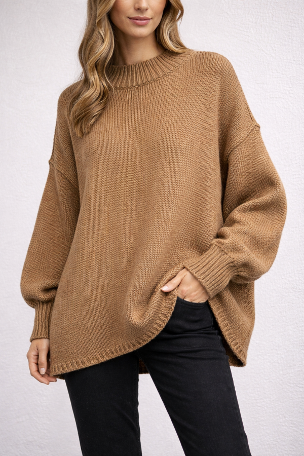 Pull oversize beige