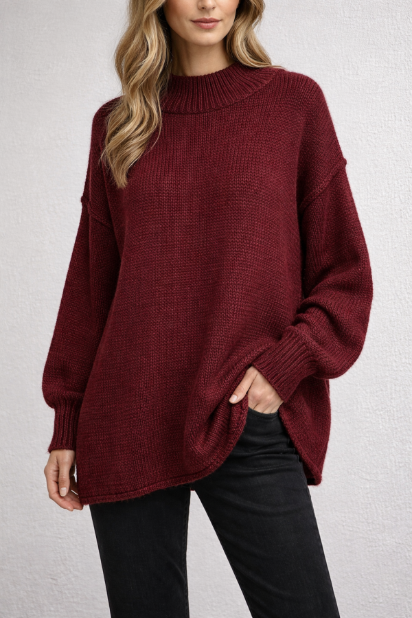Pull oversize bordeaux