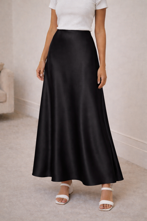 Jupe satin noir