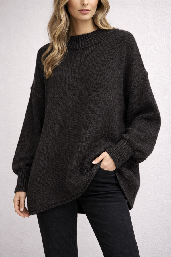 Pull oversize noir