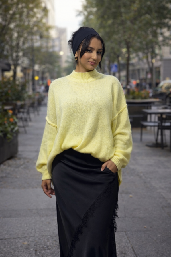 Pull oversize jaune