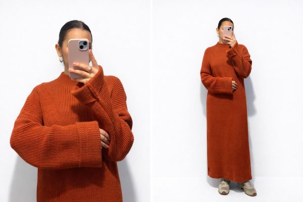 Robe en maille longue