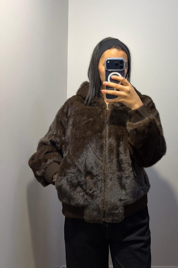 Veste fourrure marron