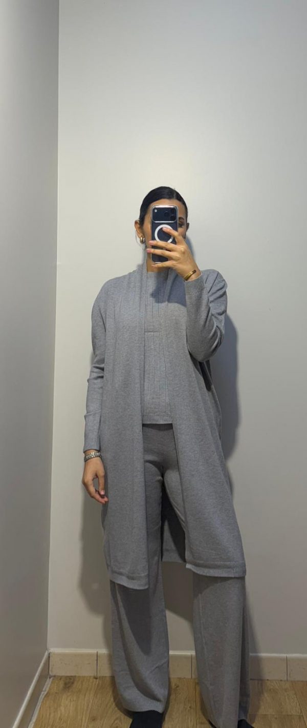 Ensemble trois pièces gris viscose