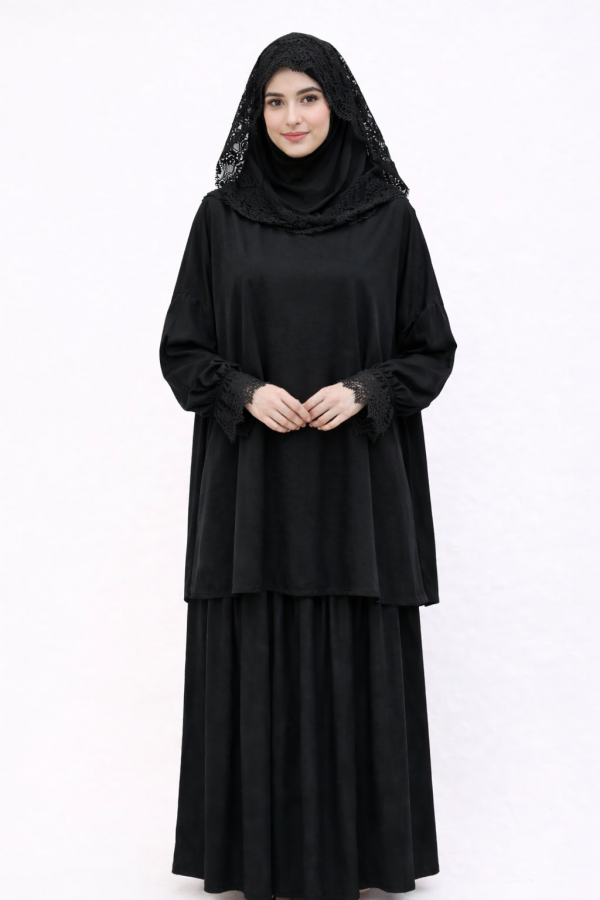 Robe de prière avec jupe noir