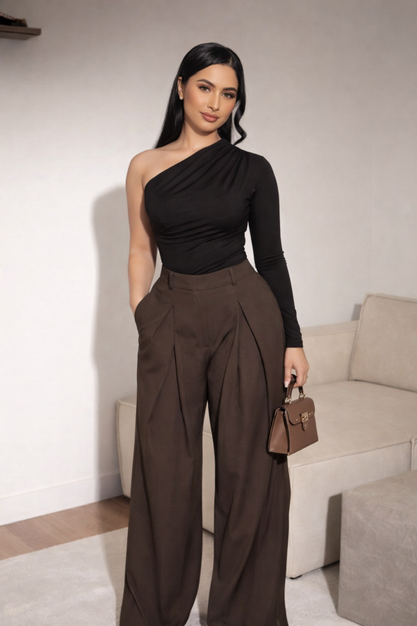 Pantalon oversize marron