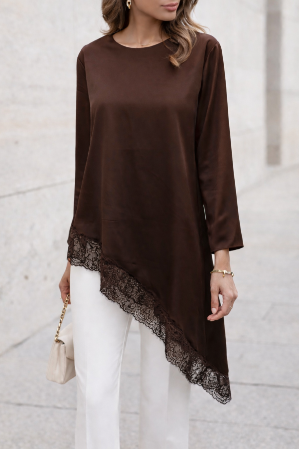 Haut dentelle choco