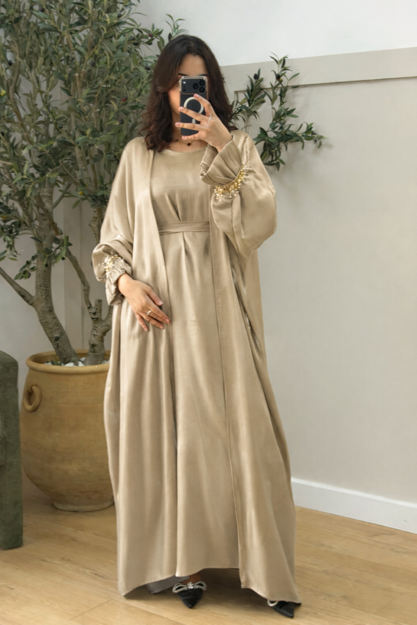 Kimono 3 pièce beige