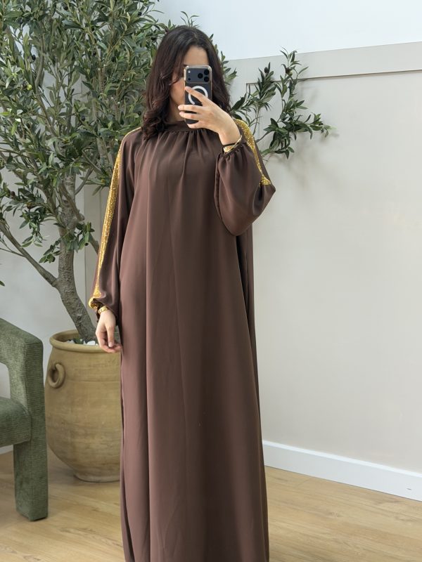 Robe strass marron
