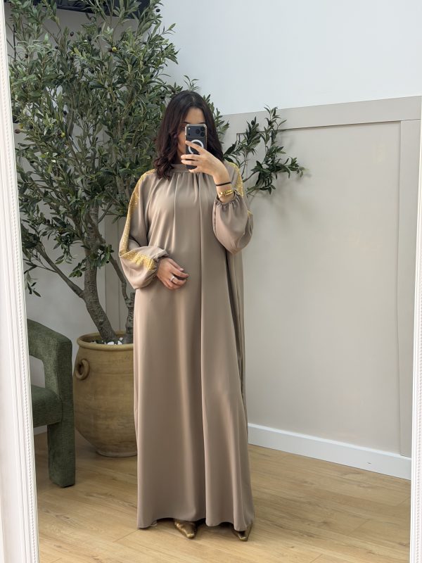 Robe strass beige