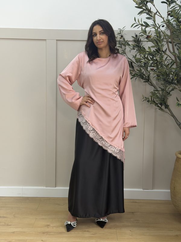 Ensemble dantelle rose