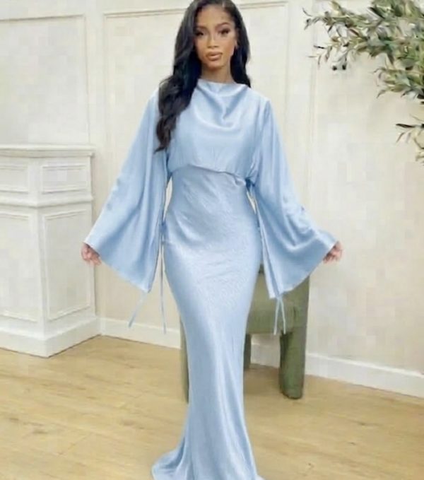Robe longue bleu