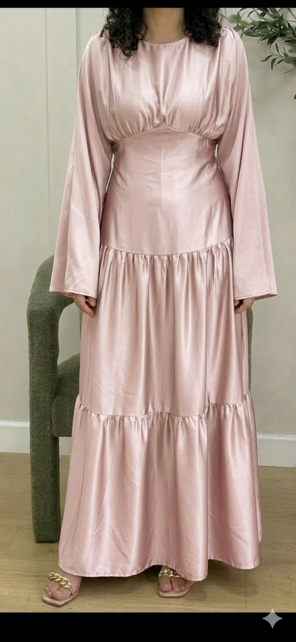 Robe longue rose