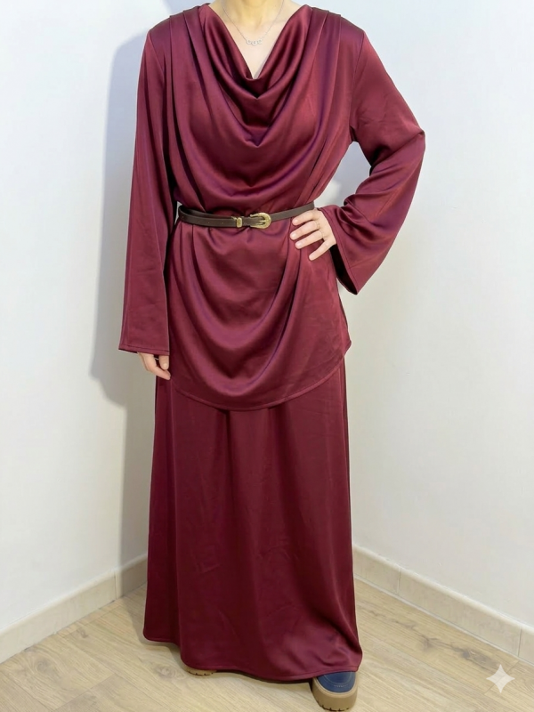 Ensemble jupe bordeaux