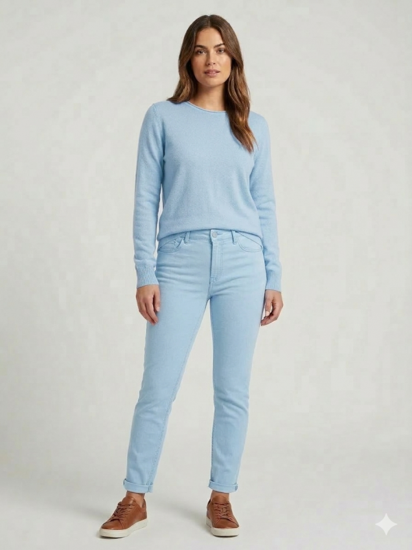 Pull viscose bleu ciel