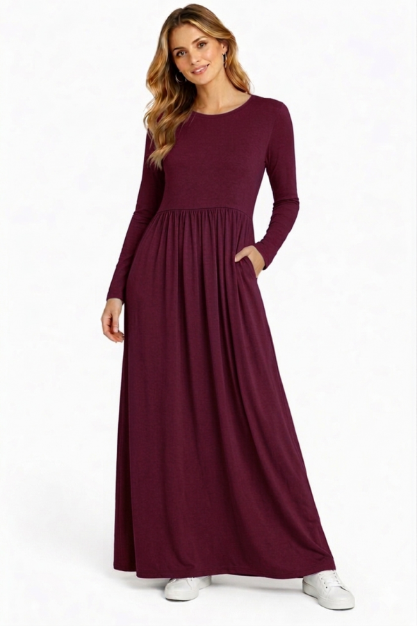 Robe longue bordeaux