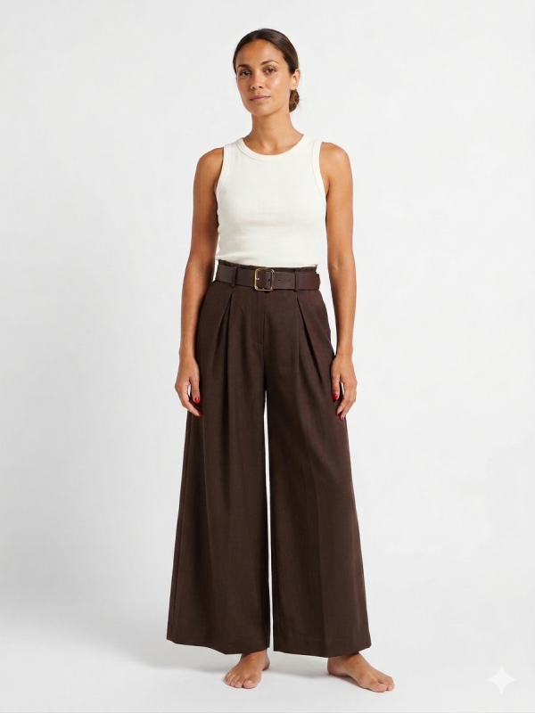Pantalon a pince avec ceinture