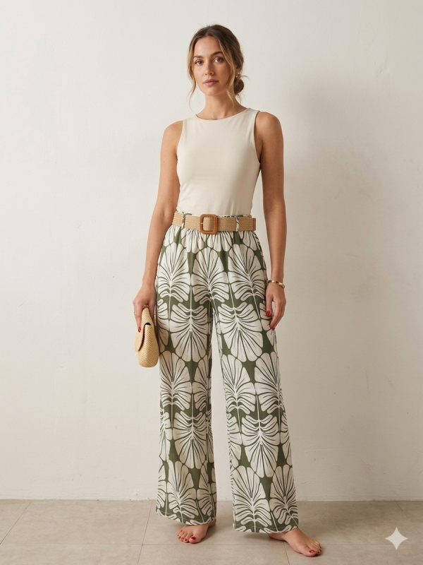 Pantalon imprimé coton