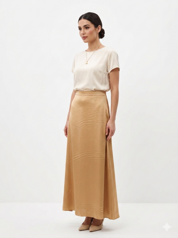 Jupe longue en satin