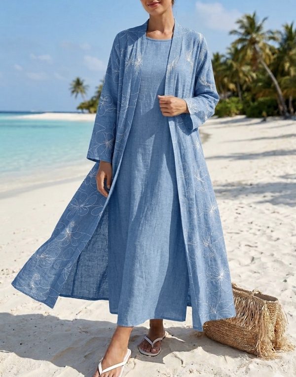 Ensemble kimono brodé